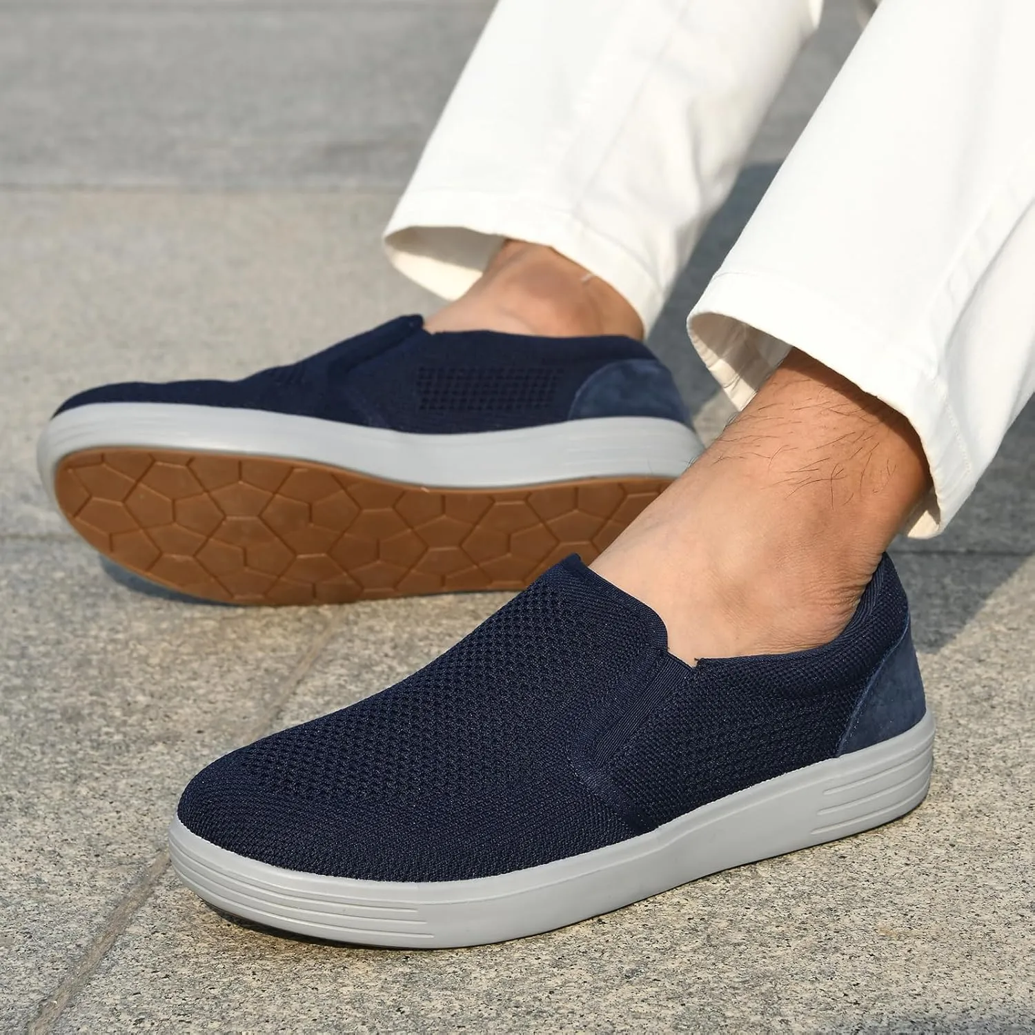 Puxowe Men's Casual Slip On Walking Shoes Mesh Comfortable Loafer