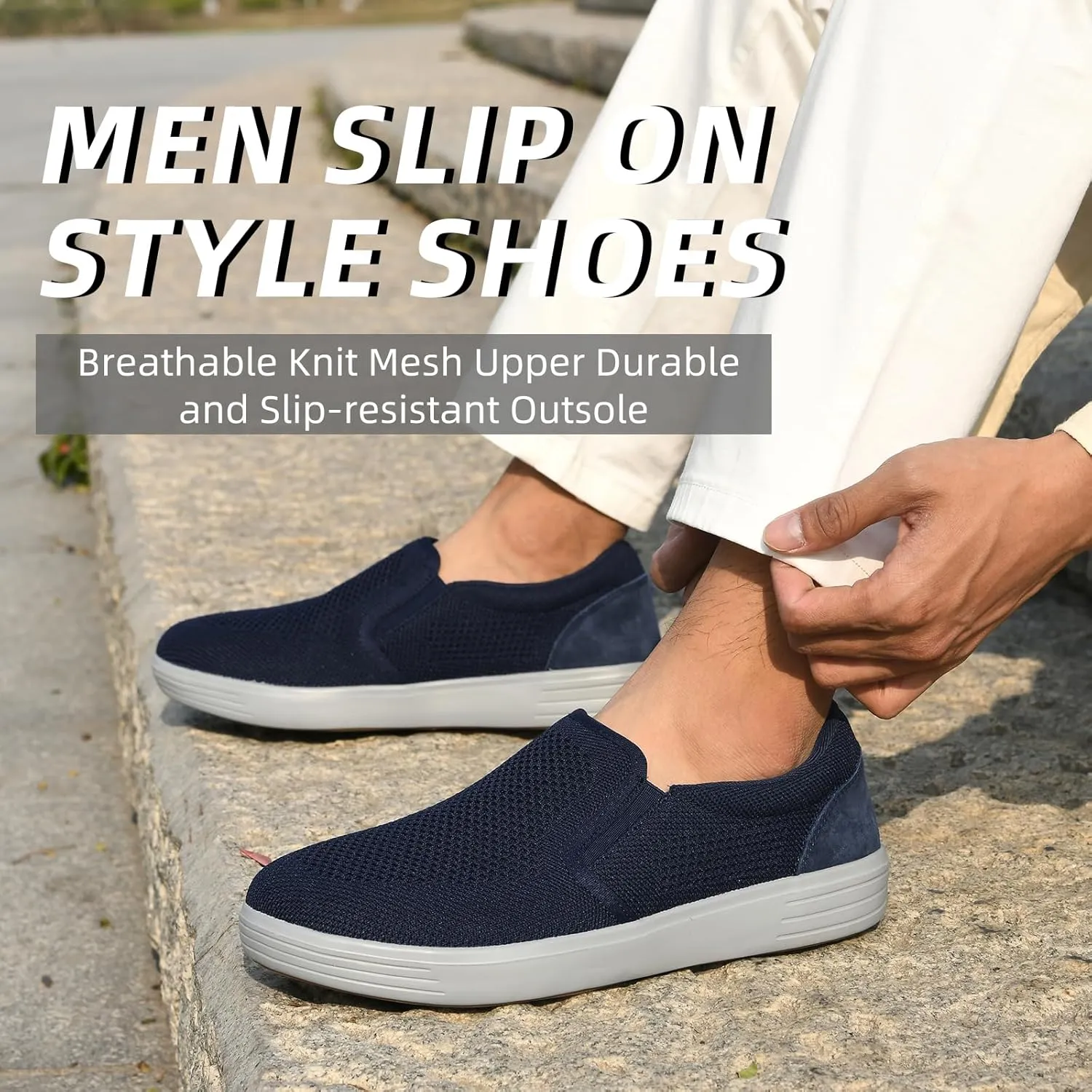 Puxowe Men's Casual Slip On Walking Shoes Mesh Comfortable Loafer