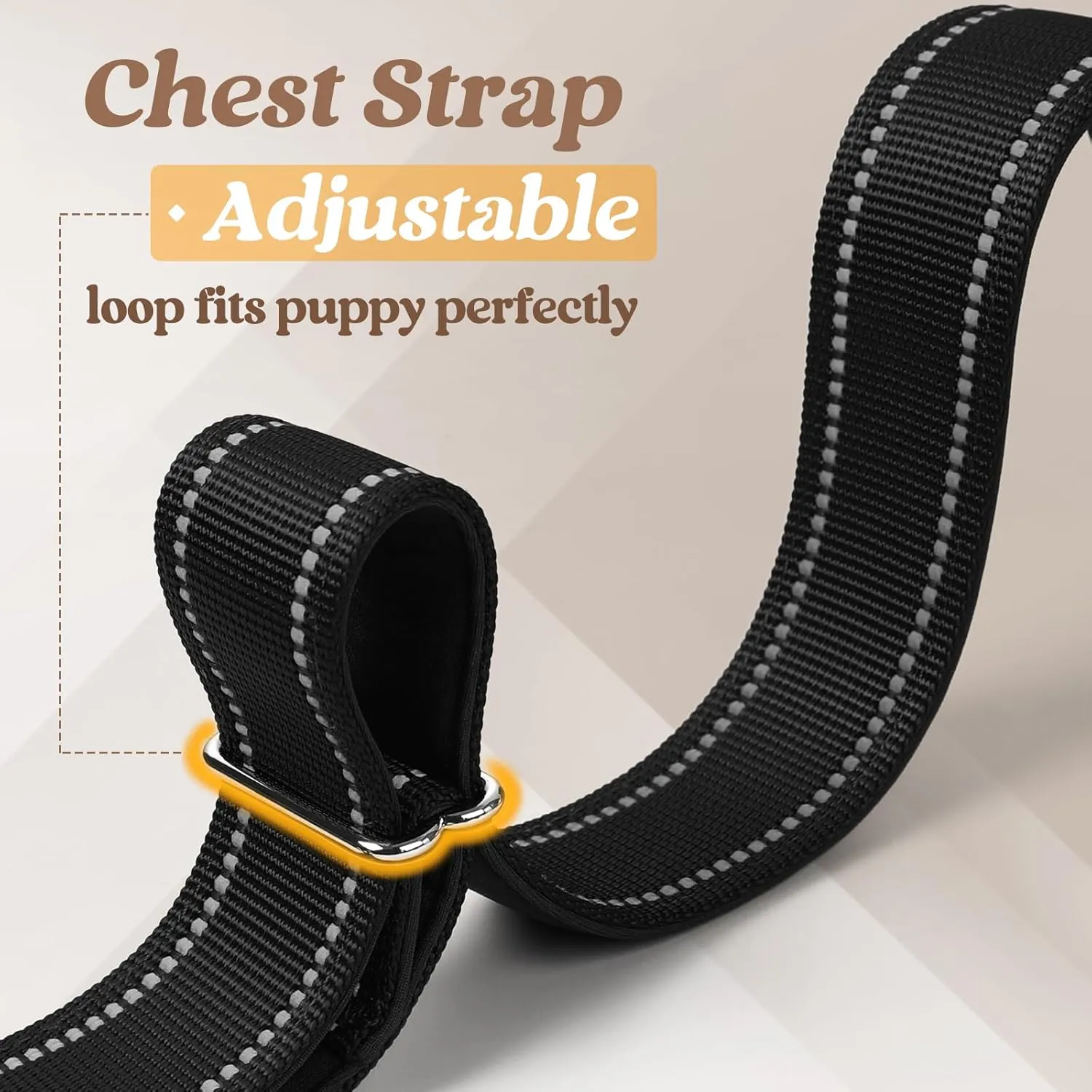 rabbitgoo Dog Harness No Pull, Quick Fit for Medium Sized Dog with Soft Padded Handle, Chest Adjustable Reflective Pet Vest, No Choke Escape Proof for Walking Training, Black M