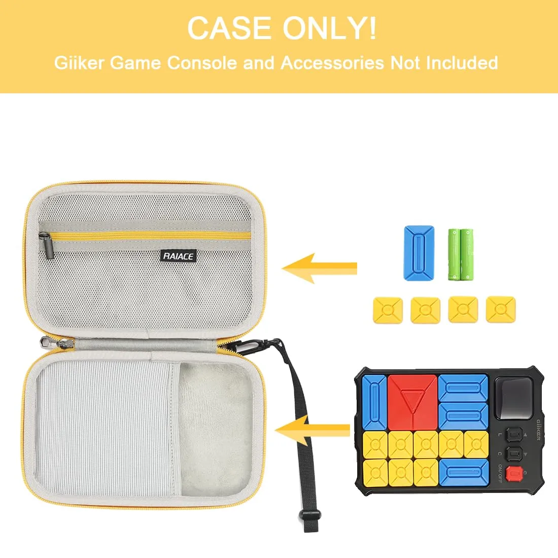 RAIACE Hard Travel Storage Case Compatible with GiiKER Super Slide Brain Games, Storage Bag for GiiKER Brain Teaser Puzzles, Flow Slider Puzzle Game Holder. (case only) - Grey