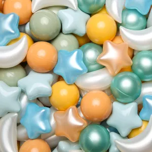 Realhaha Ball Pits Balls Shapes for Toddlers,100pcs Plastic Star Balls for Slide,Playpen, Birthday Party, Christmas Decoration, Great Gift for Boys Girls, Small or Medium