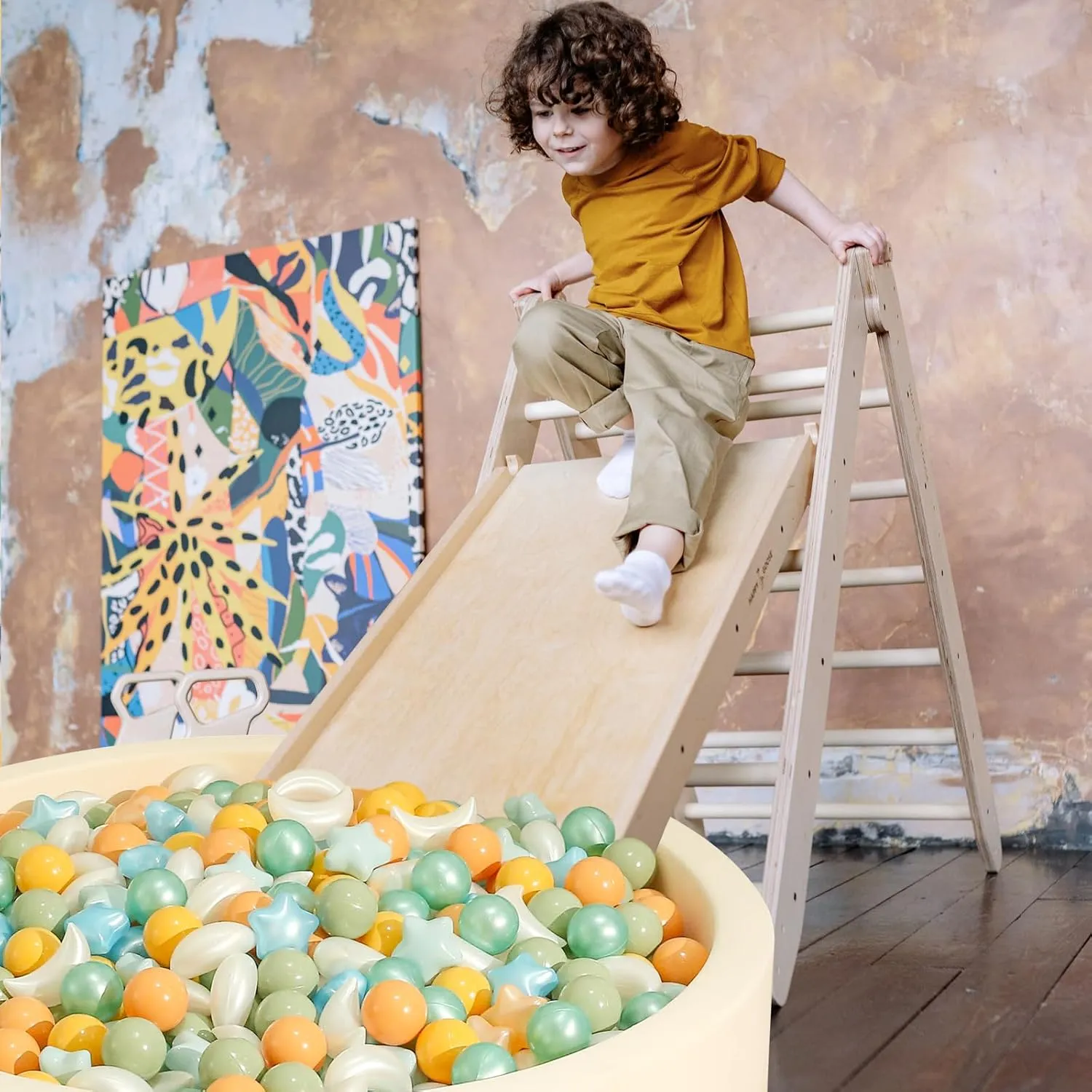 Realhaha Ball Pits Balls Shapes for Toddlers,100pcs Plastic Star Balls for Slide,Playpen, Birthday Party, Christmas Decoration, Great Gift for Boys Girls, Small or Medium