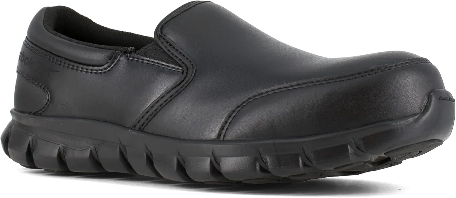Reebok Men's Rb4036 Sublite Cushion Work Safety Athletic Slip-on Composite Toe Shoe Black