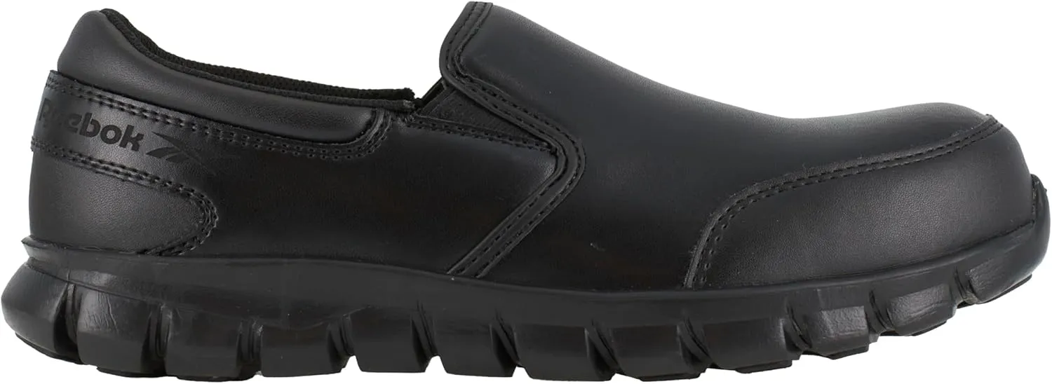 Reebok Men's Rb4036 Sublite Cushion Work Safety Athletic Slip-on Composite Toe Shoe Black