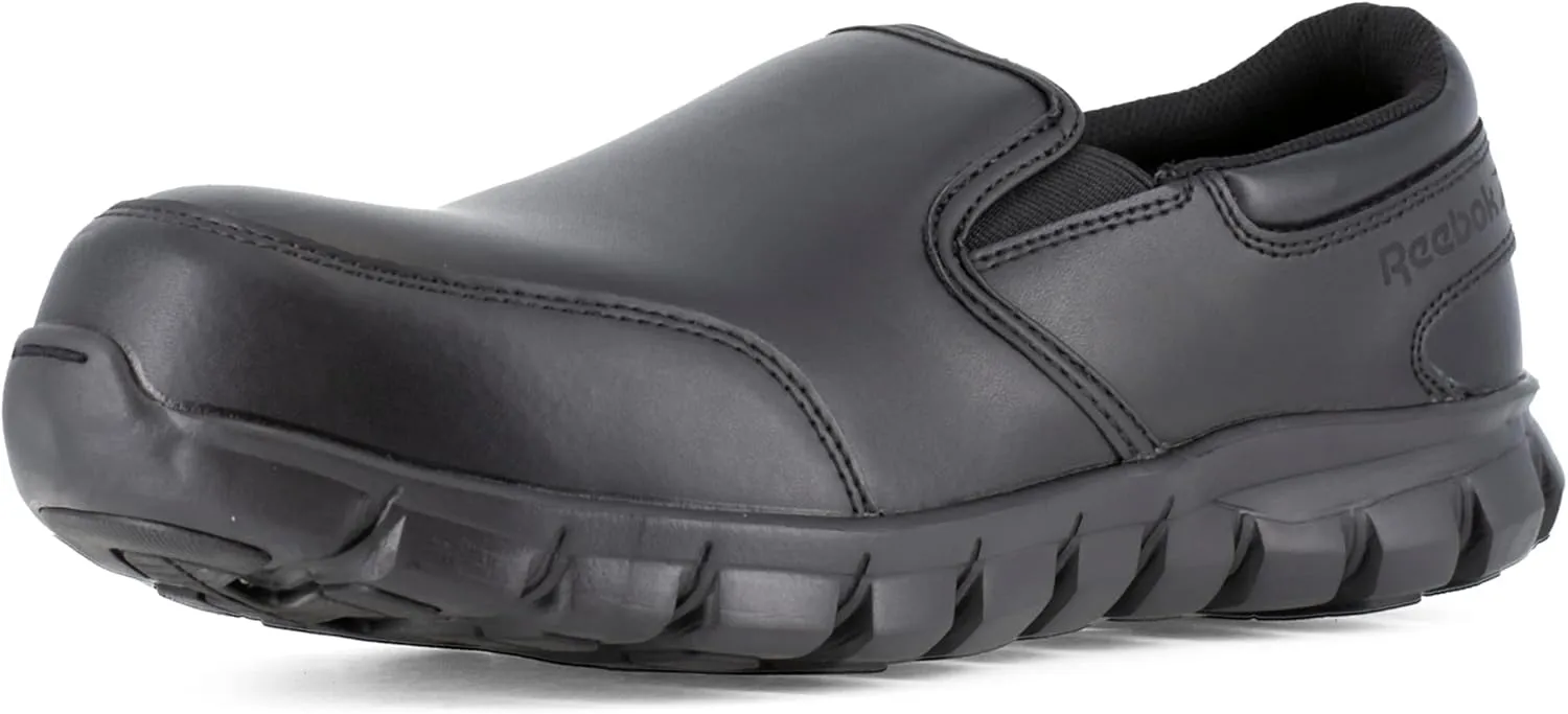 Reebok Men's Rb4036 Sublite Cushion Work Safety Athletic Slip-on Composite Toe Shoe Black