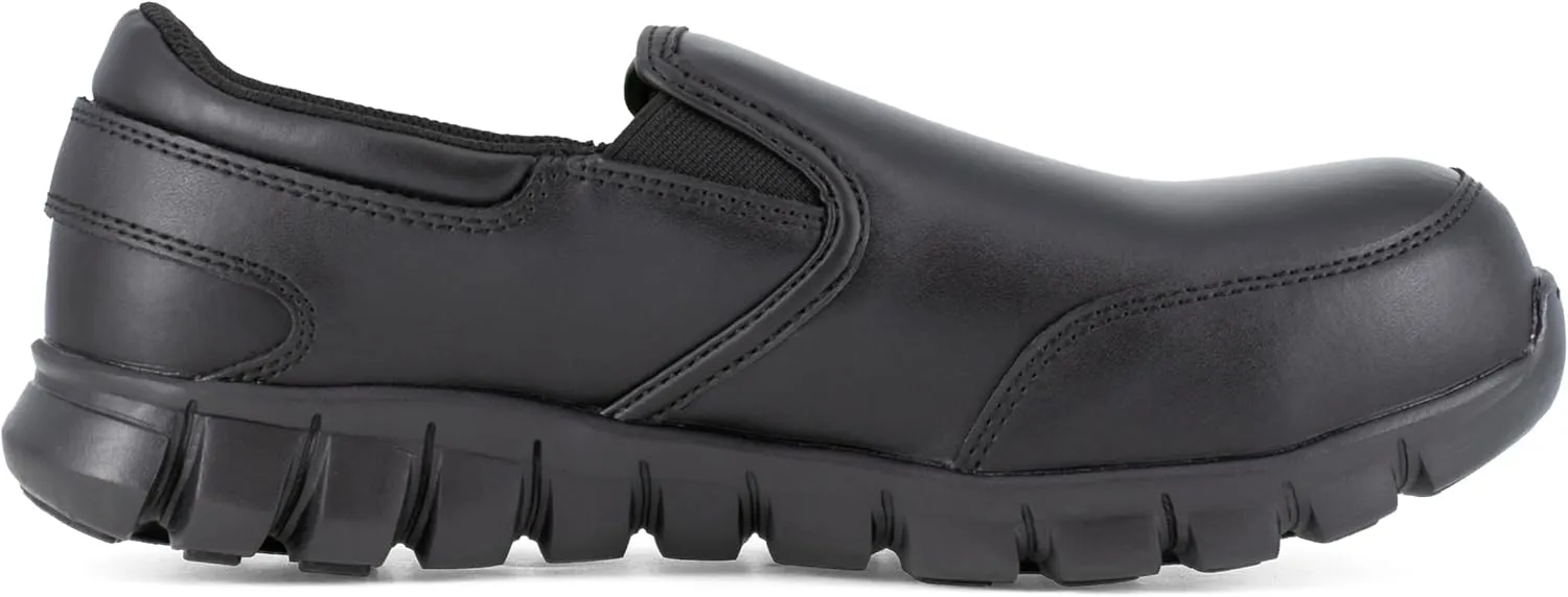 Reebok Men's Rb4036 Sublite Cushion Work Safety Athletic Slip-on Composite Toe Shoe Black