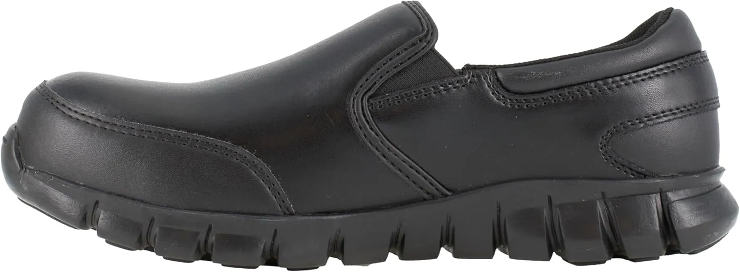 Reebok Men's Rb4036 Sublite Cushion Work Safety Athletic Slip-on Composite Toe Shoe Black