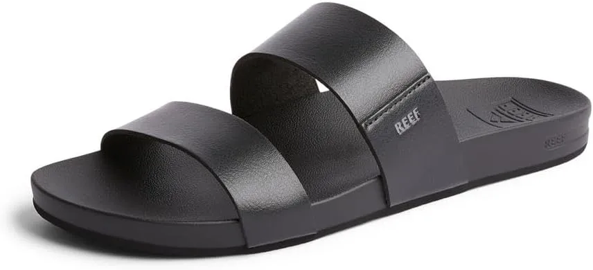 Reef Women's Vista Fashion Slide Sandal, Vegan Leather Strap, Ultra Soft Cushion Footbed