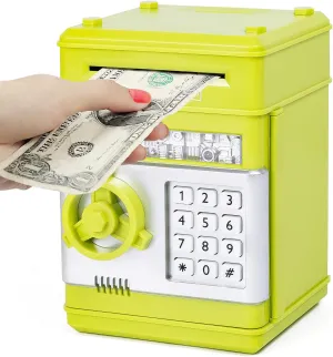 Refasy Piggy Bank Cash Coin Can ATM Bank Electronic Coin Money Bank for Kids Age 3-12, Money Savings Box Mini ATM Coin Bank Toys Gifts for 3 4 5 6 7 8 9 10 11 12 Year Old Boys Girls