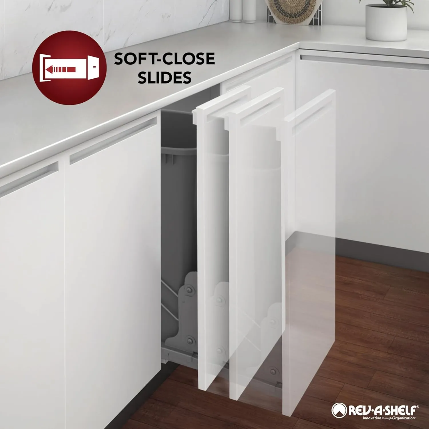 Rev-A-Shelf 17.71" Pullout Kitchen Cabinet Drawer w/Soft-close, 4WDB-18SC-1