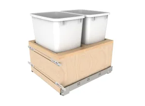 Rev-A-Shelf Wood Bottom Mount Pullout Waste Container w/Soft-Close
