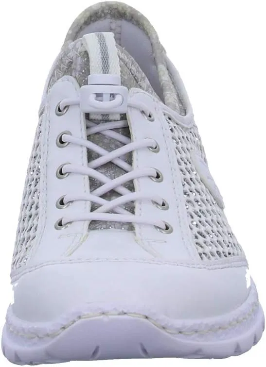 Rieker N42P6 Nikita Slip-On Women's Sneakers - Lightweight Walking Shoes with Durable Sole - Lacer-Cut Detailing and Stretch Laces - Stylish Comfort for All-Day Wear