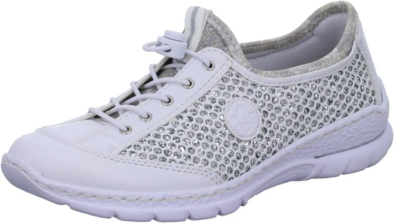 Rieker N42P6 Nikita Slip-On Women's Sneakers - Lightweight Walking Shoes with Durable Sole - Lacer-Cut Detailing and Stretch Laces - Stylish Comfort for All-Day Wear