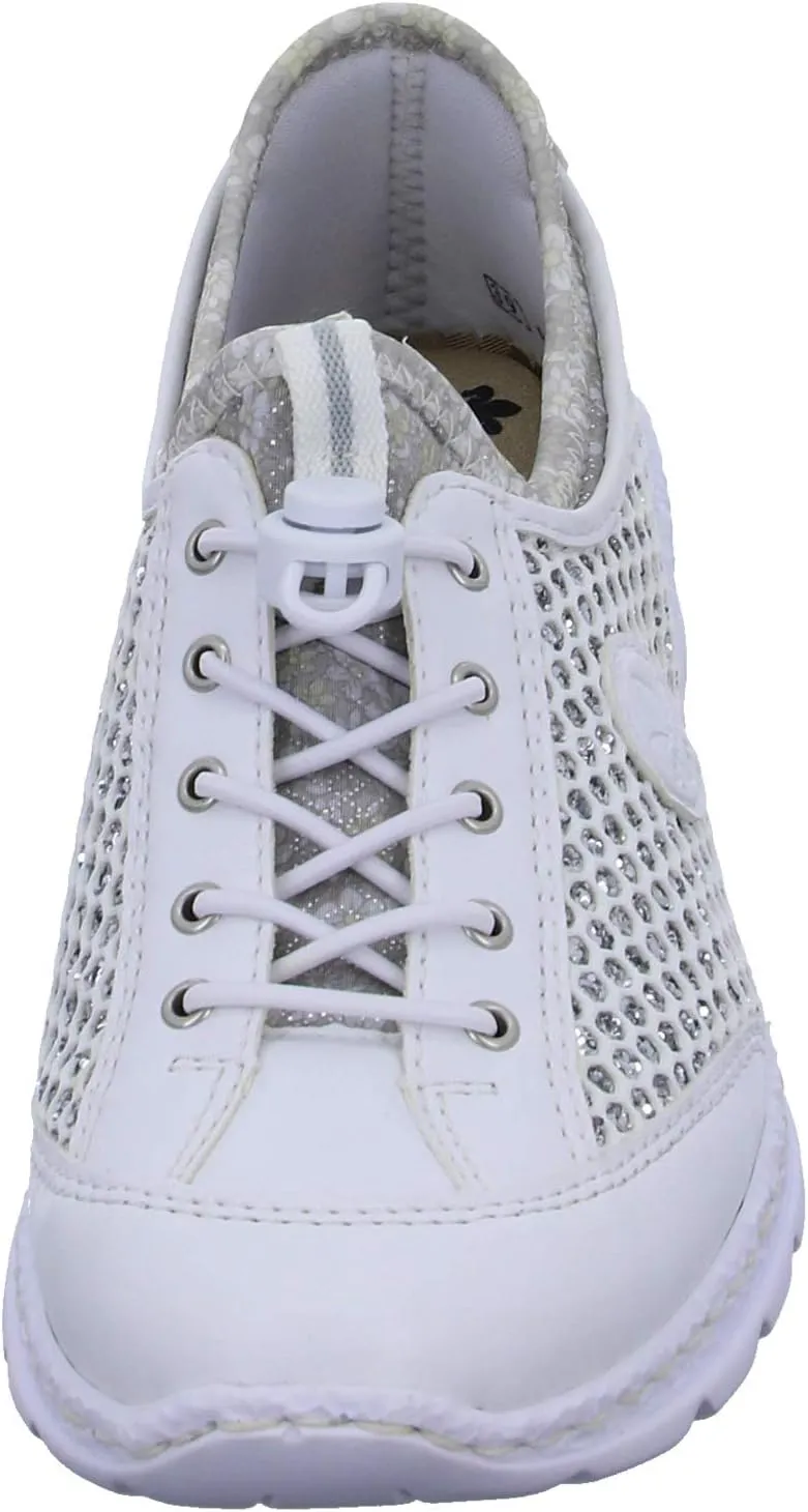 Rieker N42P6 Nikita Slip-On Women's Sneakers - Lightweight Walking Shoes with Durable Sole - Lacer-Cut Detailing and Stretch Laces - Stylish Comfort for All-Day Wear