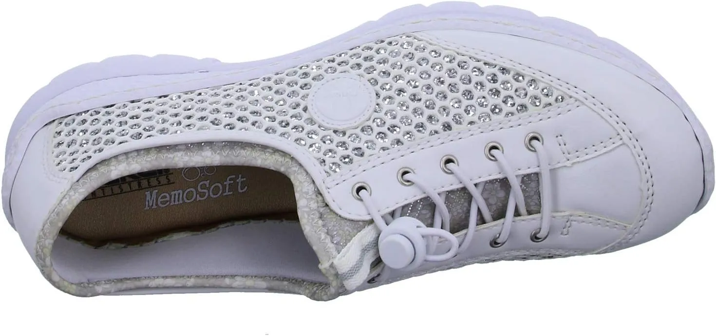 Rieker N42P6 Nikita Slip-On Women's Sneakers - Lightweight Walking Shoes with Durable Sole - Lacer-Cut Detailing and Stretch Laces - Stylish Comfort for All-Day Wear
