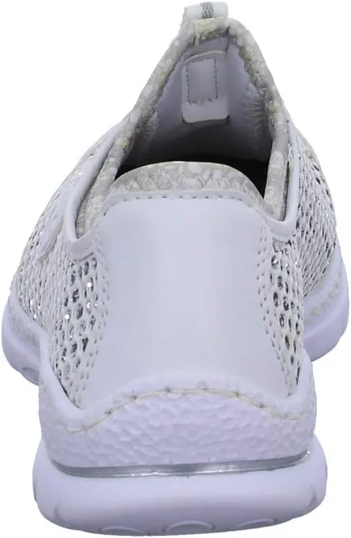 Rieker N42P6 Nikita Slip-On Women's Sneakers - Lightweight Walking Shoes with Durable Sole - Lacer-Cut Detailing and Stretch Laces - Stylish Comfort for All-Day Wear