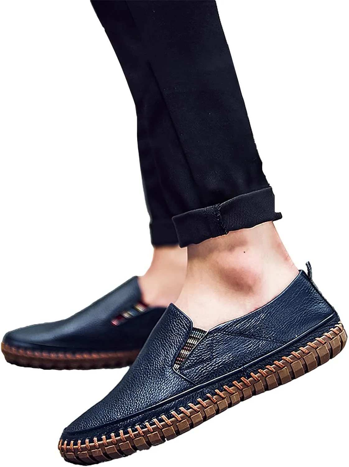 rismart Men's Slip on Shoes Loafers Casual Flat Walking Driving Sneakers