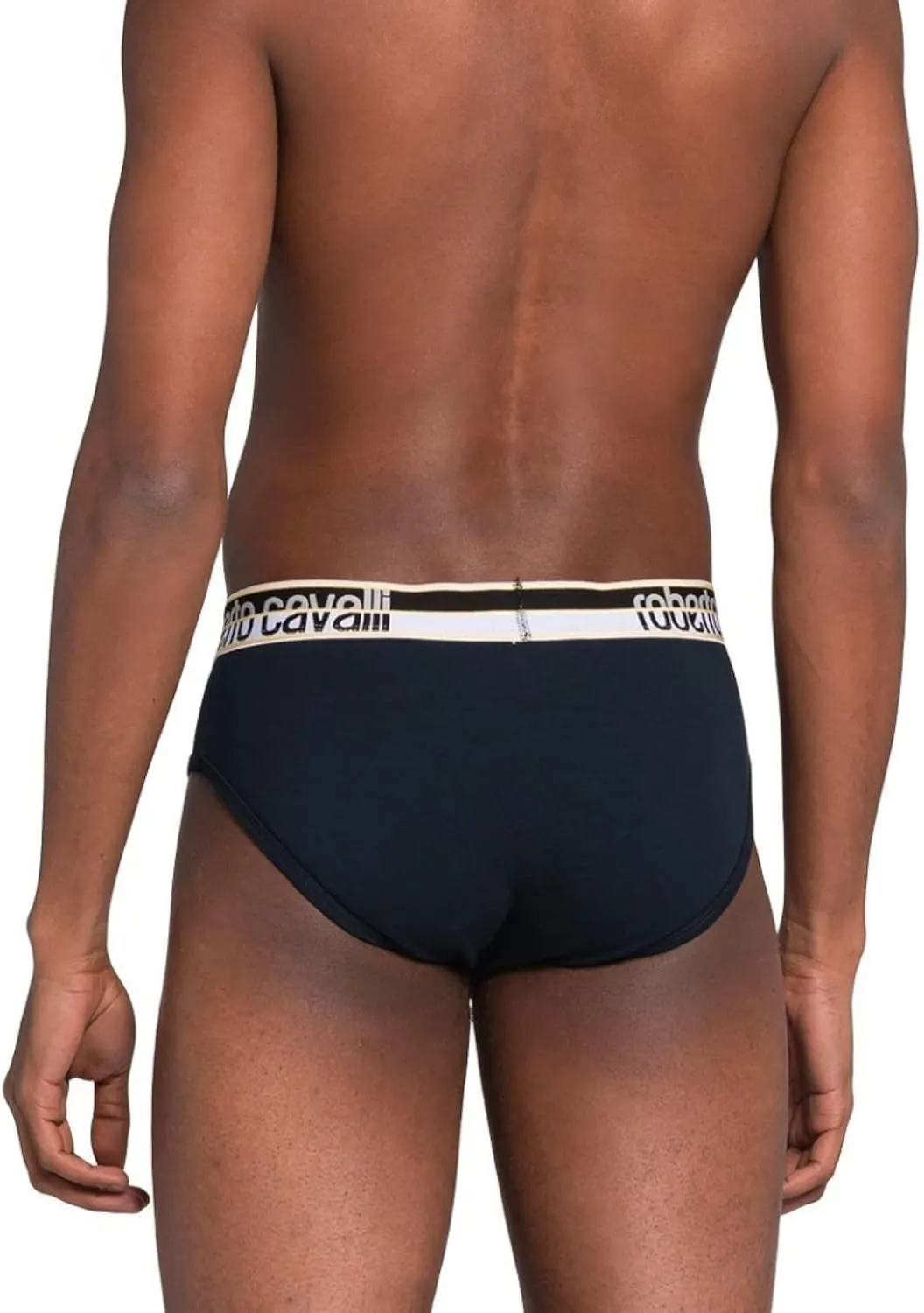 ROBERTO CAVALLI Navy Blue Cotton Jersey Stretch Brief Slip-2-Pack- for mens
