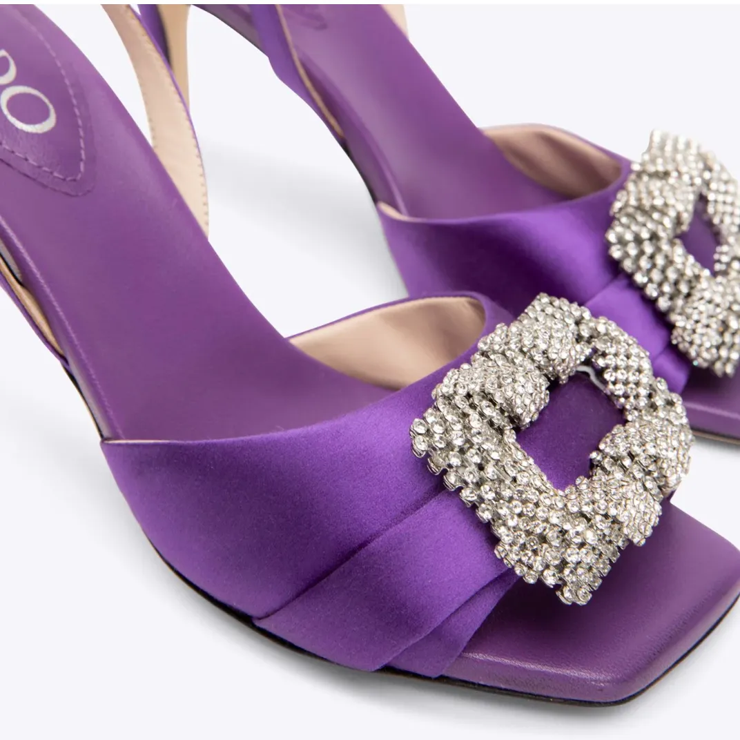 Rodo Purple Satin Sandals