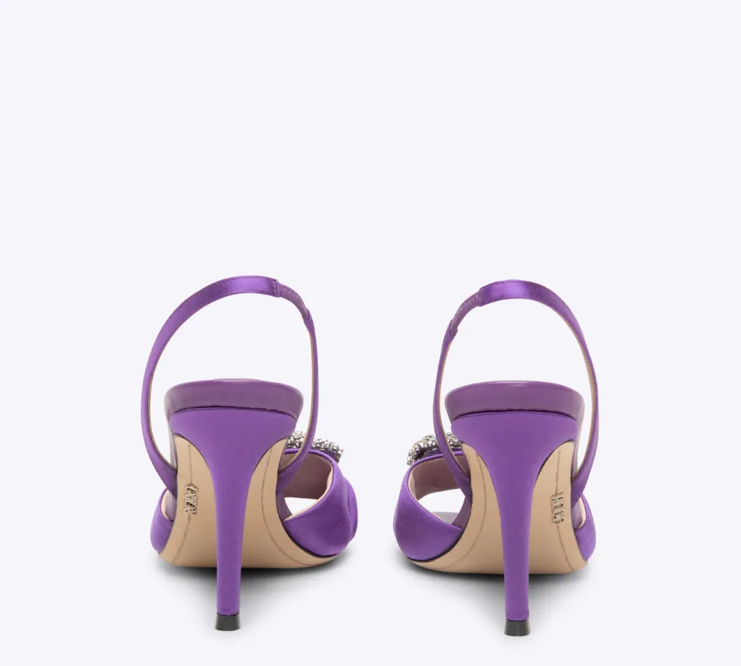 Rodo Purple Satin Sandals