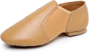Rosefinch Women's Stretch Jazz Dance Shoes Brown Tan Black Antiskid Sole Jazz Shoes