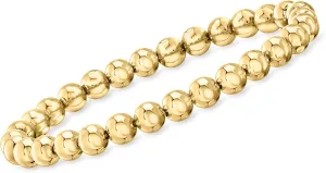 Ross-Simons Italian 6mm 18kt Gold Over Sterling Bead Stretch Bracelet