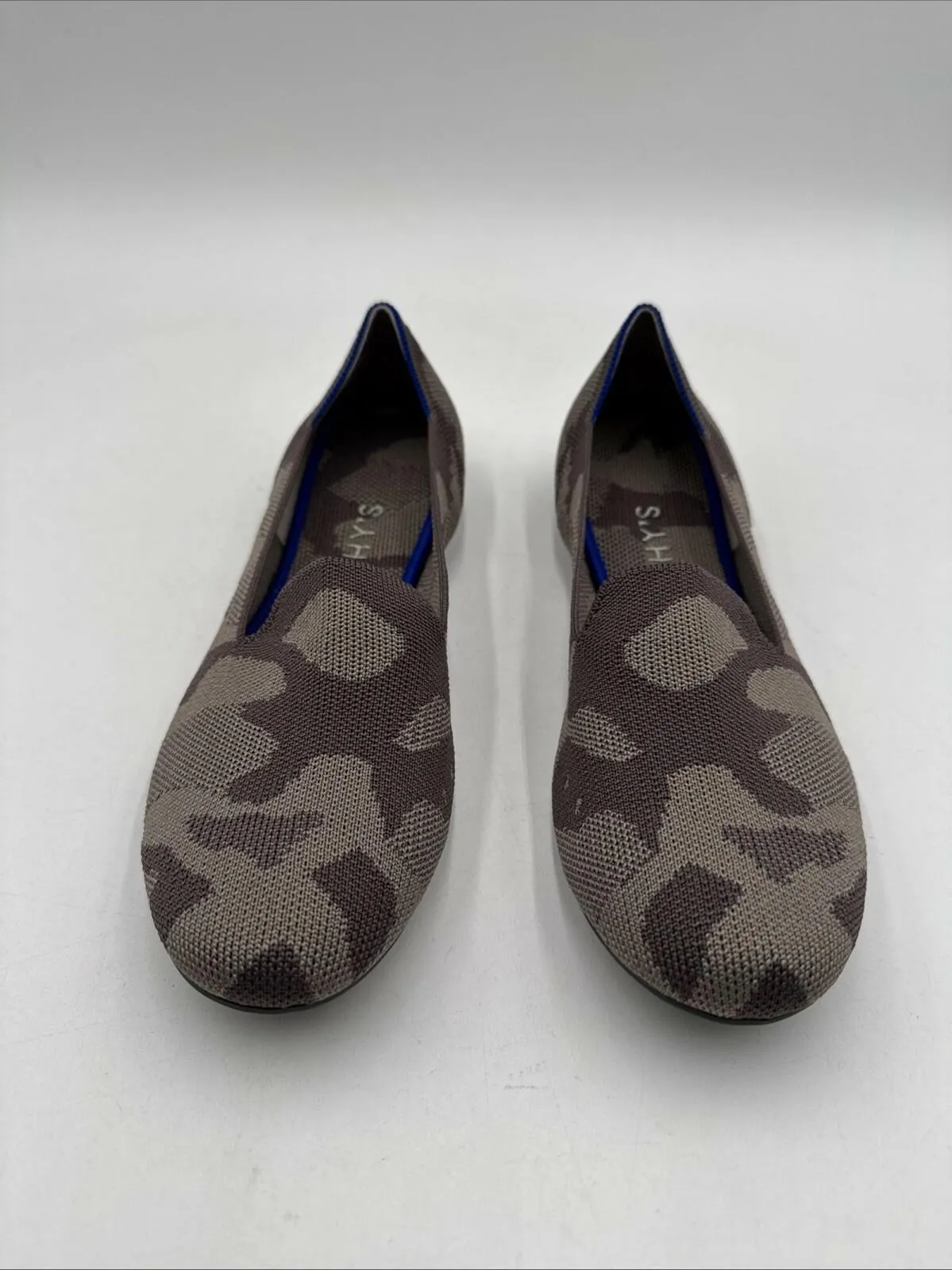 ROTHY’S The Loafer Camo Green Knit Round Toe  Flats Women’s Size 7 - Very Good