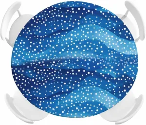 Round Fitted Tablecloth Abstract Blue Wave Point Waterproof Table Cover for Indoor Outdoor Holiday Party Spots Water Ripples Elastic Edged Tablecloths Fit Up 45"-54" Tables