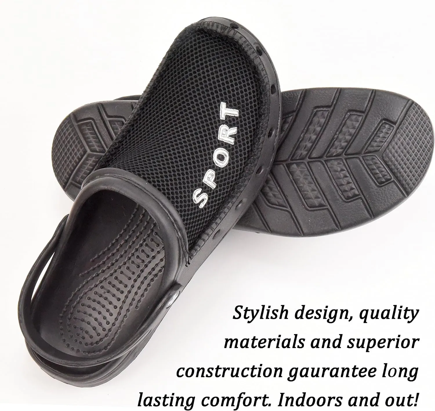 Roxoni Men’s Rubber Sport Clogs with Breathable Mesh Upper