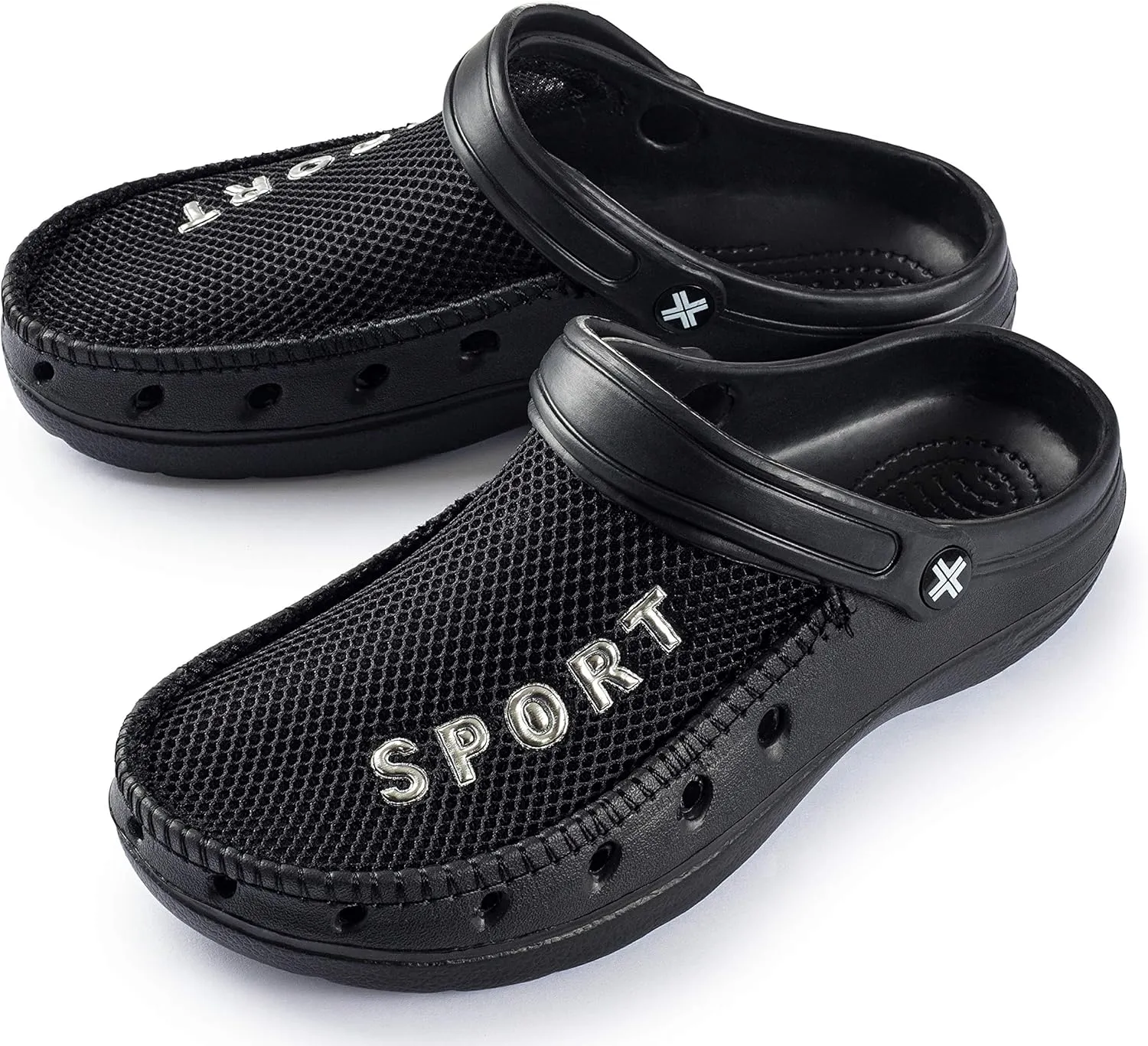 Roxoni Men’s Rubber Sport Clogs with Breathable Mesh Upper
