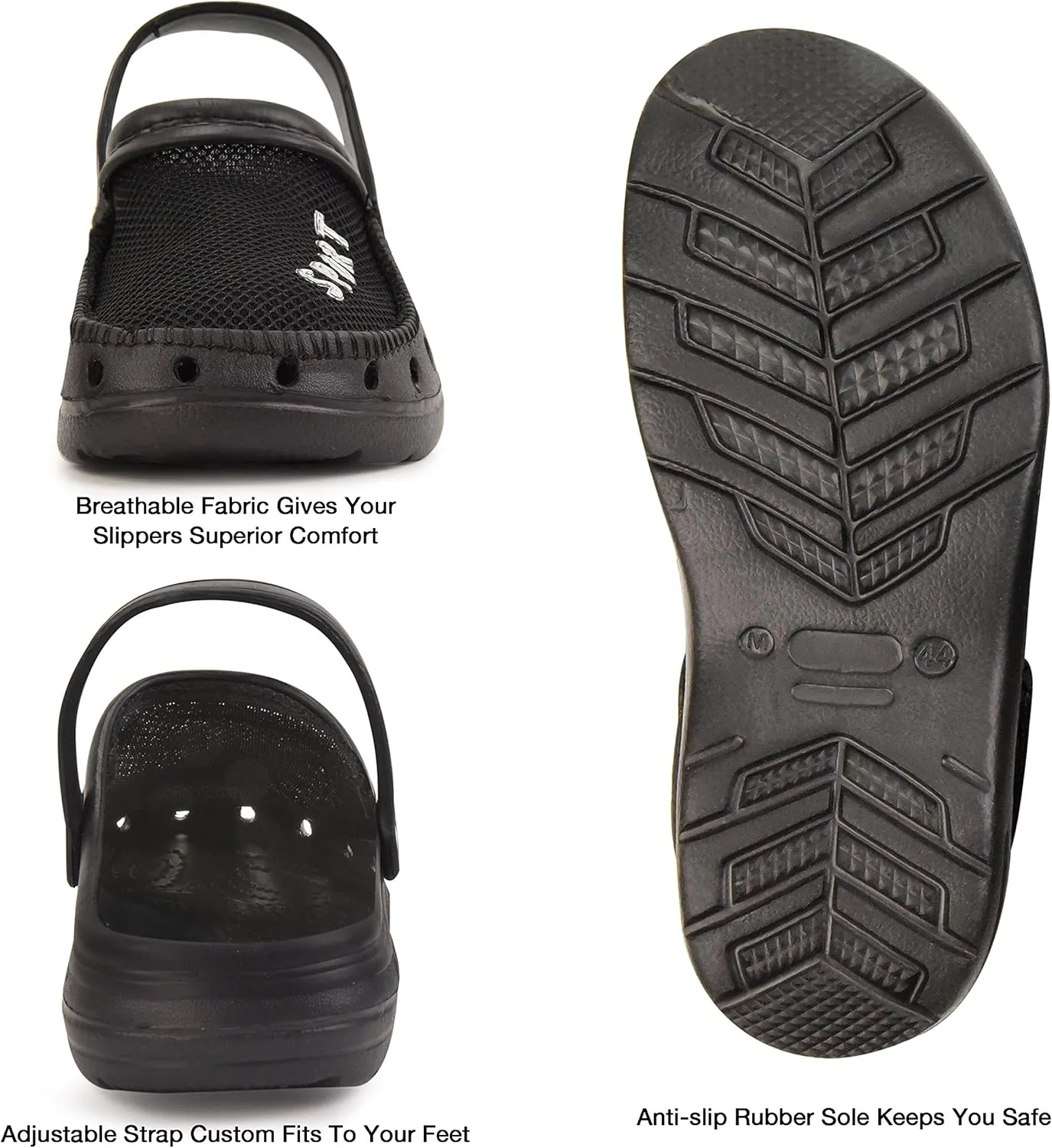 Roxoni Men’s Rubber Sport Clogs with Breathable Mesh Upper