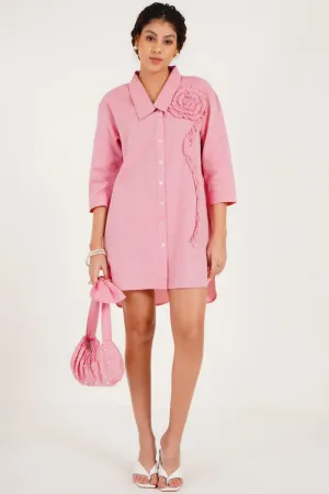 Ruffled Shirt Dress