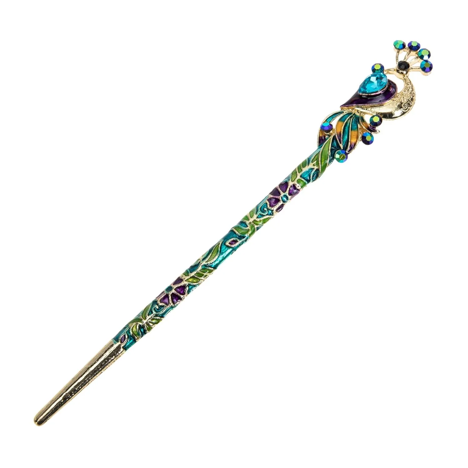 SAFIGLE Chinese Hair Stick Retro Hairpin for Women Classical Peacock Design Durable Comfortable Bun Holder Accessory for Traditional Hairstyles