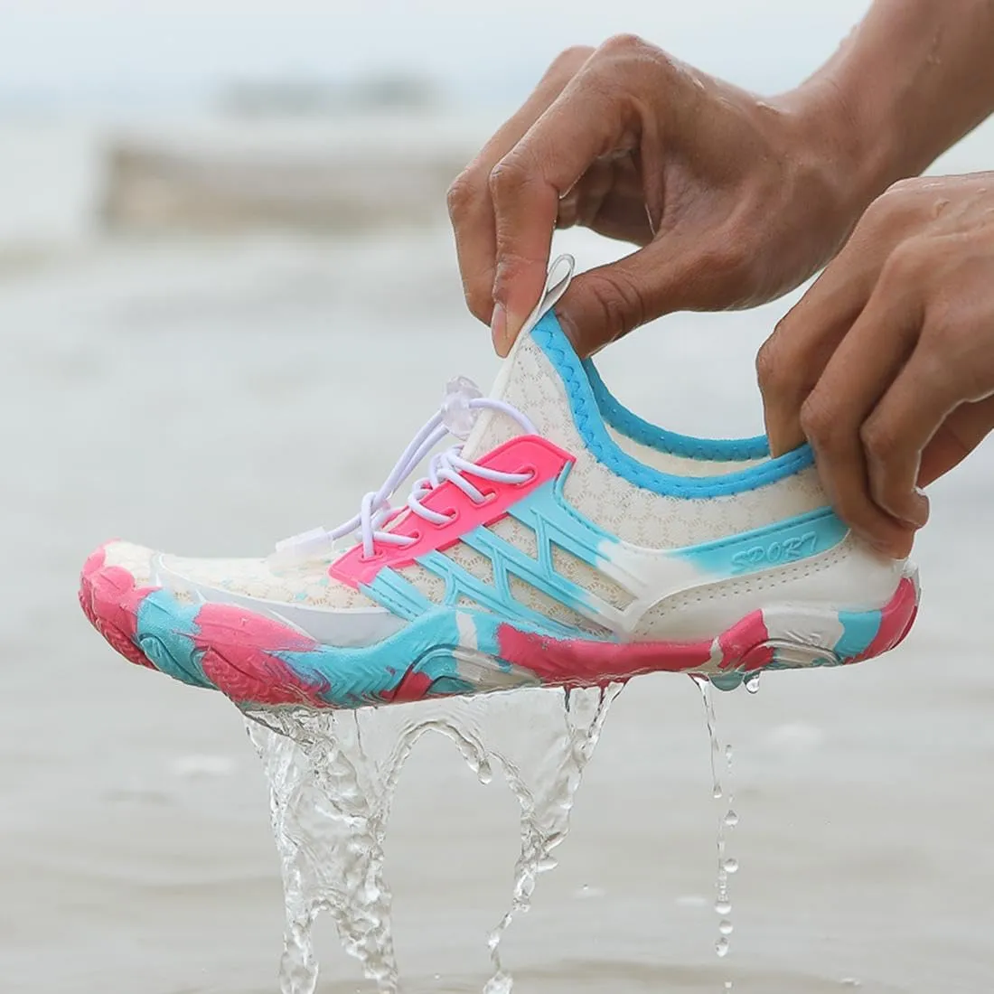 SAGUARO Quick-Dry Water Shoes for Women – Wide Toe Box Barefoot Shoes, Lightweight Breathable for Beach, Swimming and Outdoor Activities Size 6-11.5