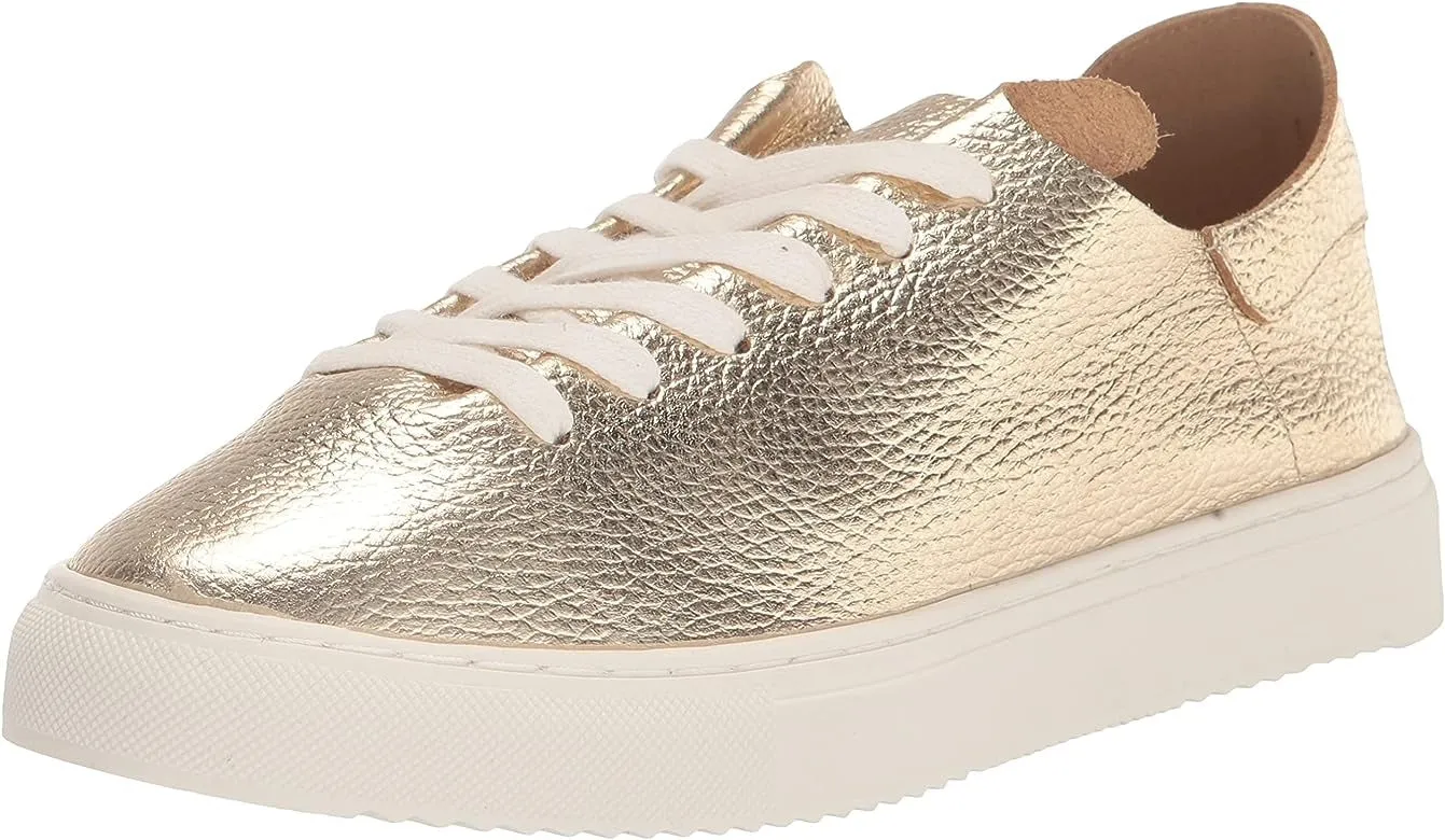 Sam Top Poppy Lace-Up Wide array Low Sneakers Platform Flats Leather Gold Chunky Edelman Enormous discount