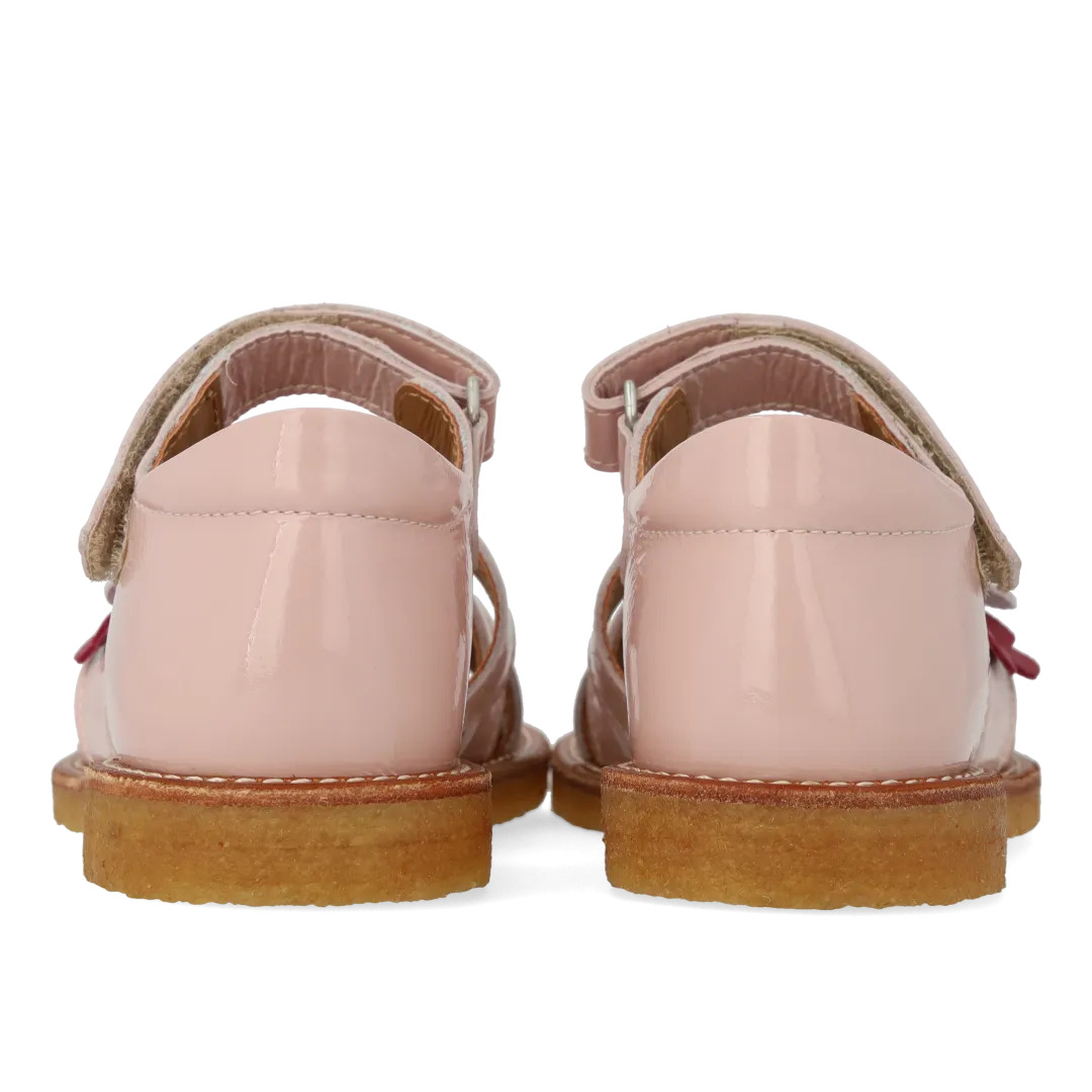 Sandal with multicoloured floral applications