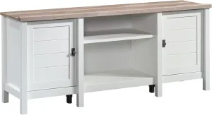 Sauder Cottage Road TV Credenza with Doors, for TV's up to 65", Soft White Finish