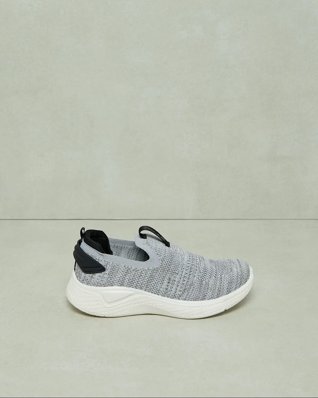 Senior Boys Grey Knitted Slip-On