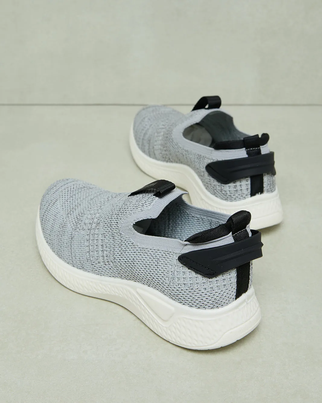 Senior Boys Grey Knitted Slip-On
