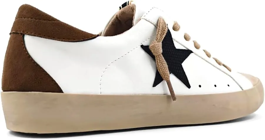 Shu Shop Womens Pamela Lace Up Sneakers Shoes Casual - Beige, Brown, White