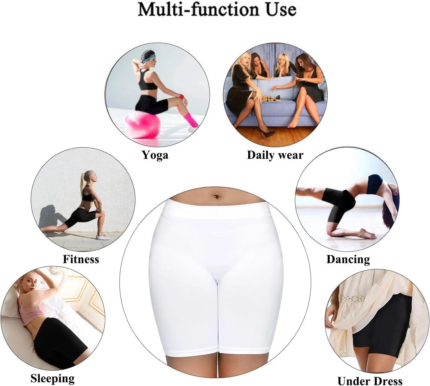 SIMIYA Women's Slip Shorts for Under Dresses, Seamless Smooth Comfortable Stretch Yoga & Bike Shorts