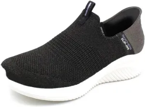 Skechers Women's Hands Free Slip Ins Ultra Flex 3.0 Smooth Step Sneaker, Black, 5
