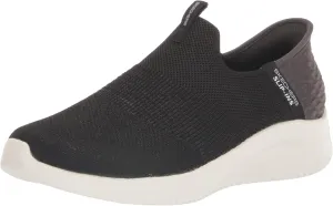 Skechers Women's Hands Free Slip Ins Ultra Flex 3.0 Smooth Step Sneaker, Black, 6.5 Wide