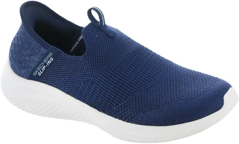 Skechers Women's Hands Free Slip Ins Ultra Flex 3.0 Smooth Step Sneaker, Navy, 9.5