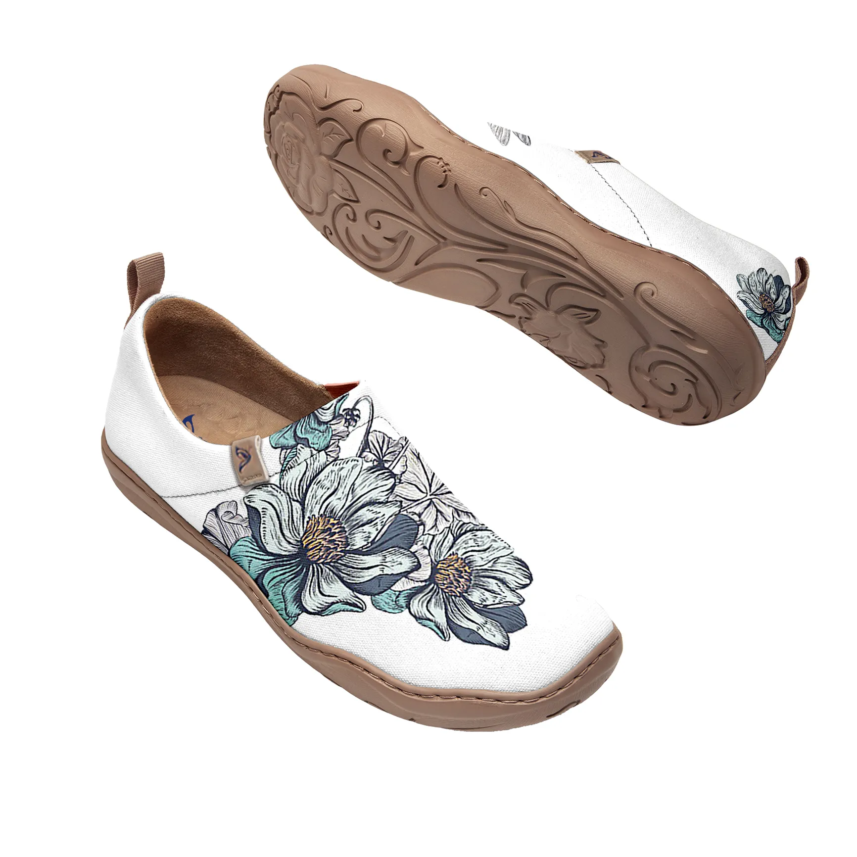Sketch Flowers And Birds Slip-On