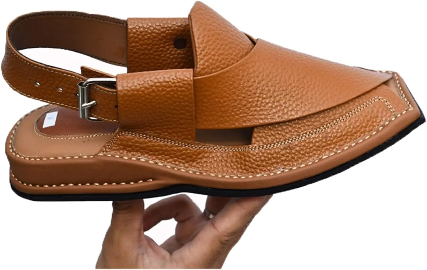 SKY-SELLER Mens Footwear Handmade Sandals Double Sole Cowhide Leather Shoes - Aesthetic Outdoor Chappal for Men Boot
