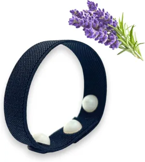 Sleep Bracelet – Lavender-Infused Acupressure Band for Stress, Fatigue & Relaxation – Multi-Symptom Design - Black Stretch Slip On Band