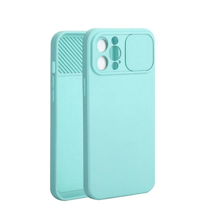 Sliding Lens Protective Silicone Case For iPhone 11 Pro Max Mini 12 Pro 13 Push Cover iphone Slide Camera Cover Case with Camera Lens Protector Cover Silicone Bumper Slim Phone Cover Compatible with iPhone