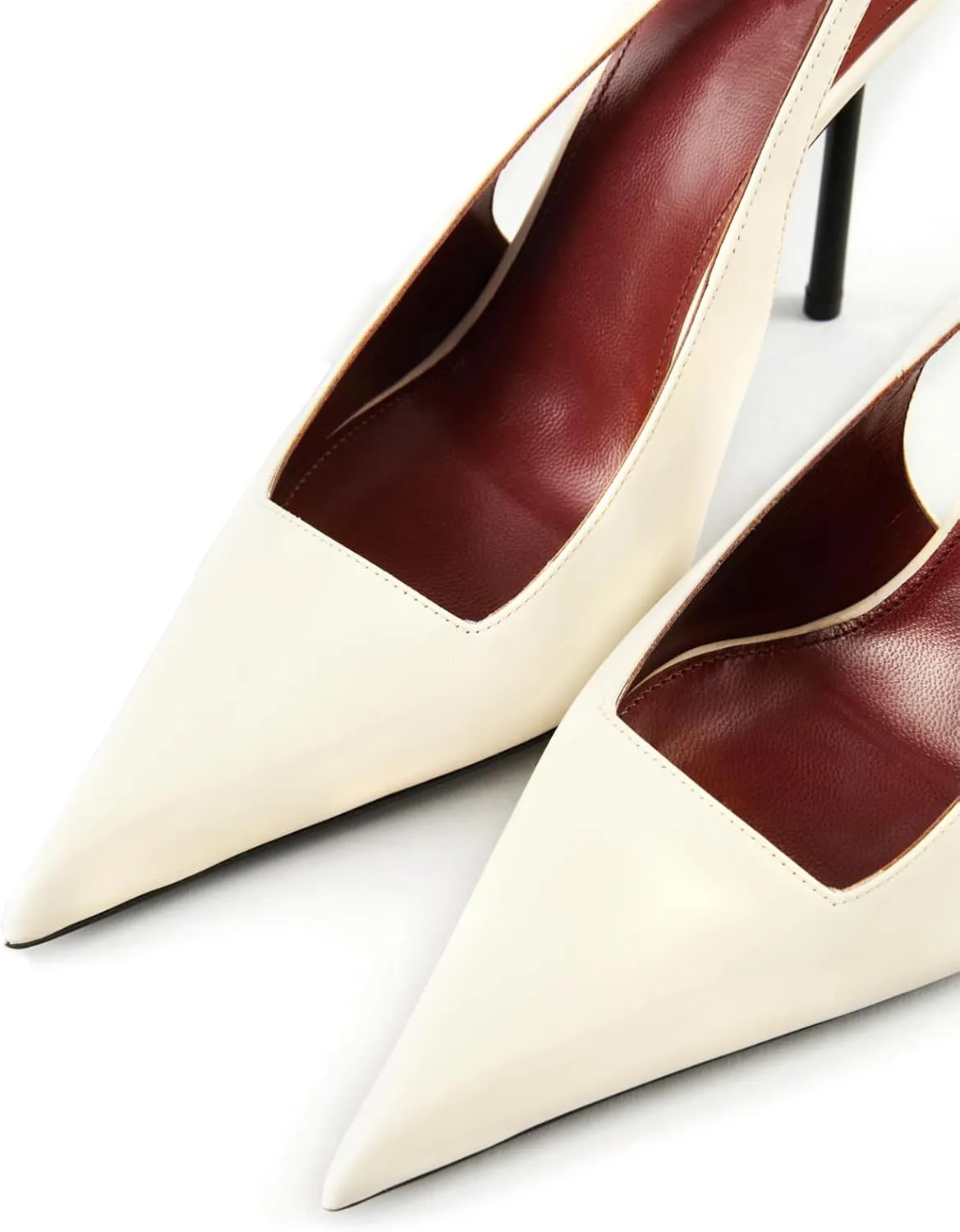 Slingback Heels for Women Pointed Toe Stiletto High Heels Stretch Slip on Backless Patent Leather Fashion Comfortable Dress Pumps Shoes