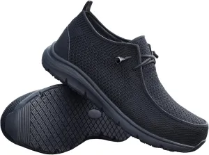 Slip On Steel Toe Shoes Men Women Waterproof Non Slip Lightweight Comfortable Walking Loafers No-Laces